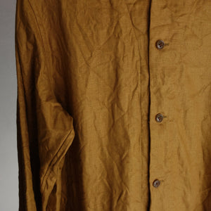 ATELIER GARDENIA classic artisanal heavylinen shirt jacket / safilin nuts