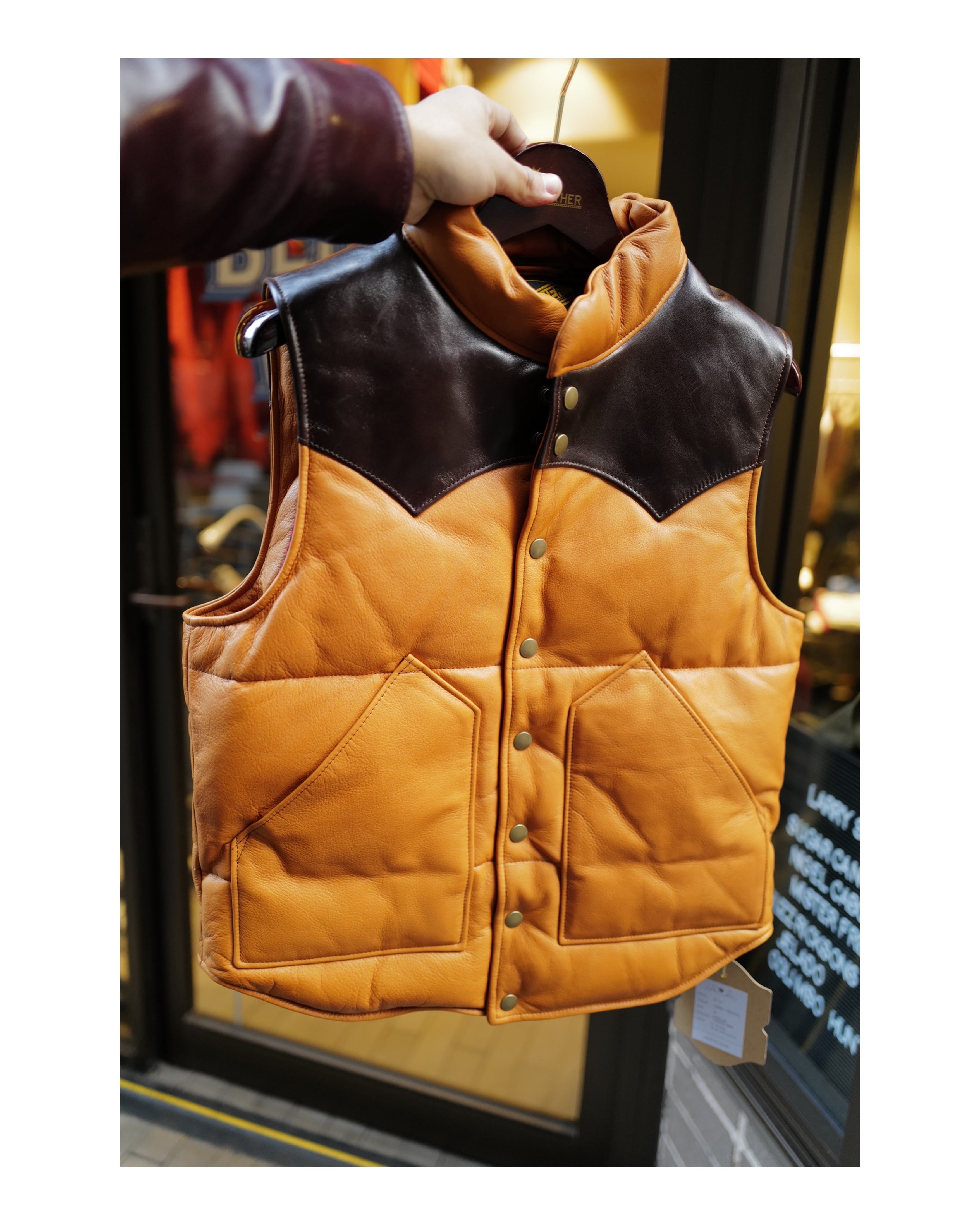 Y2 STEER OIL×HORSE HIDE DOWN VEST – Blue Works Vintage