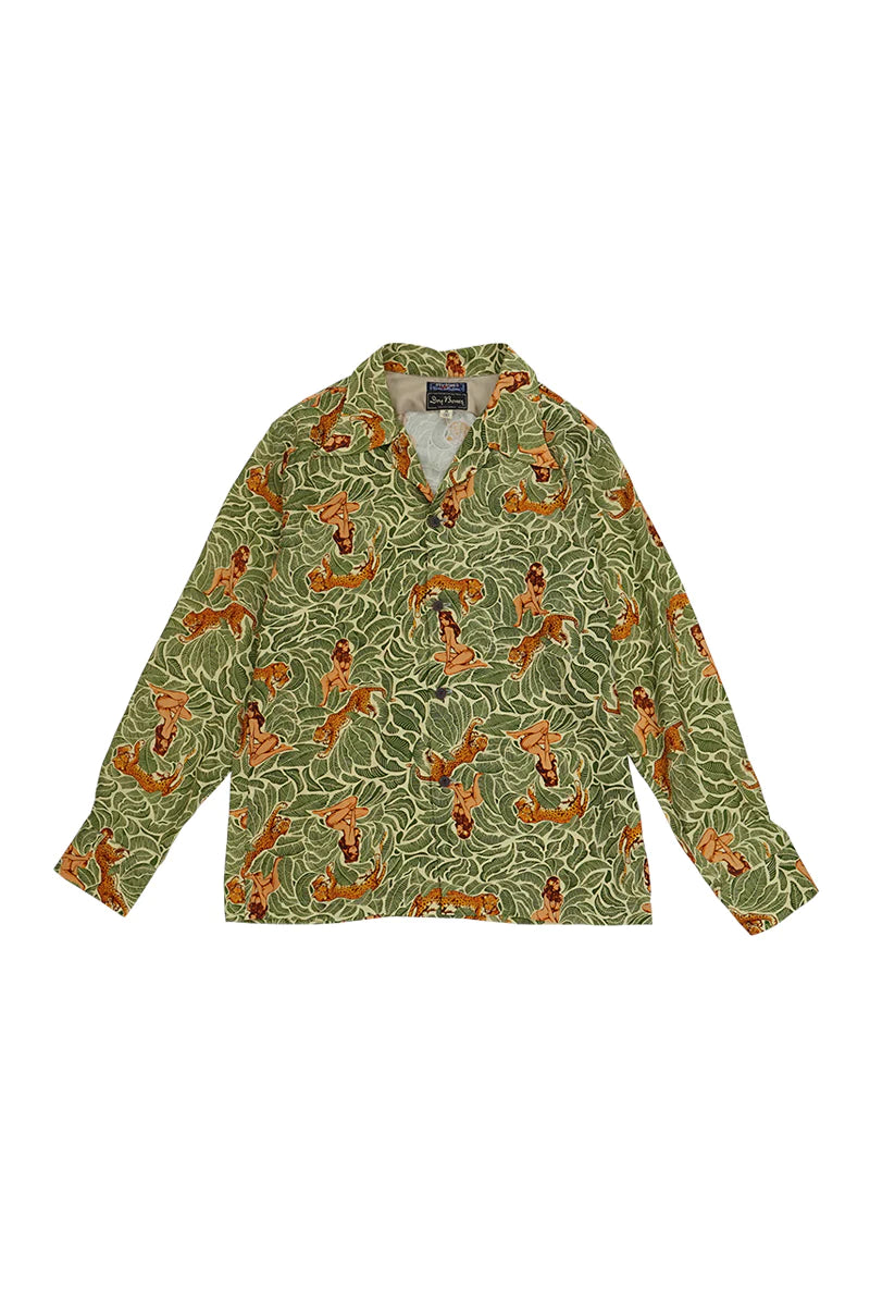 Dry Bones L/S Hawaiian Shirt “Leopard Girl” 20% off