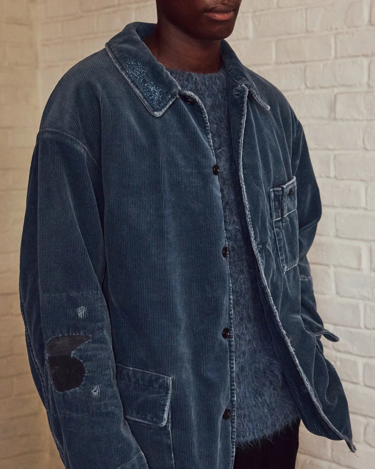 OLD JOE - STAND COLLAR ROVER JACKET (SCAR FACE) - MOSS 【OLD