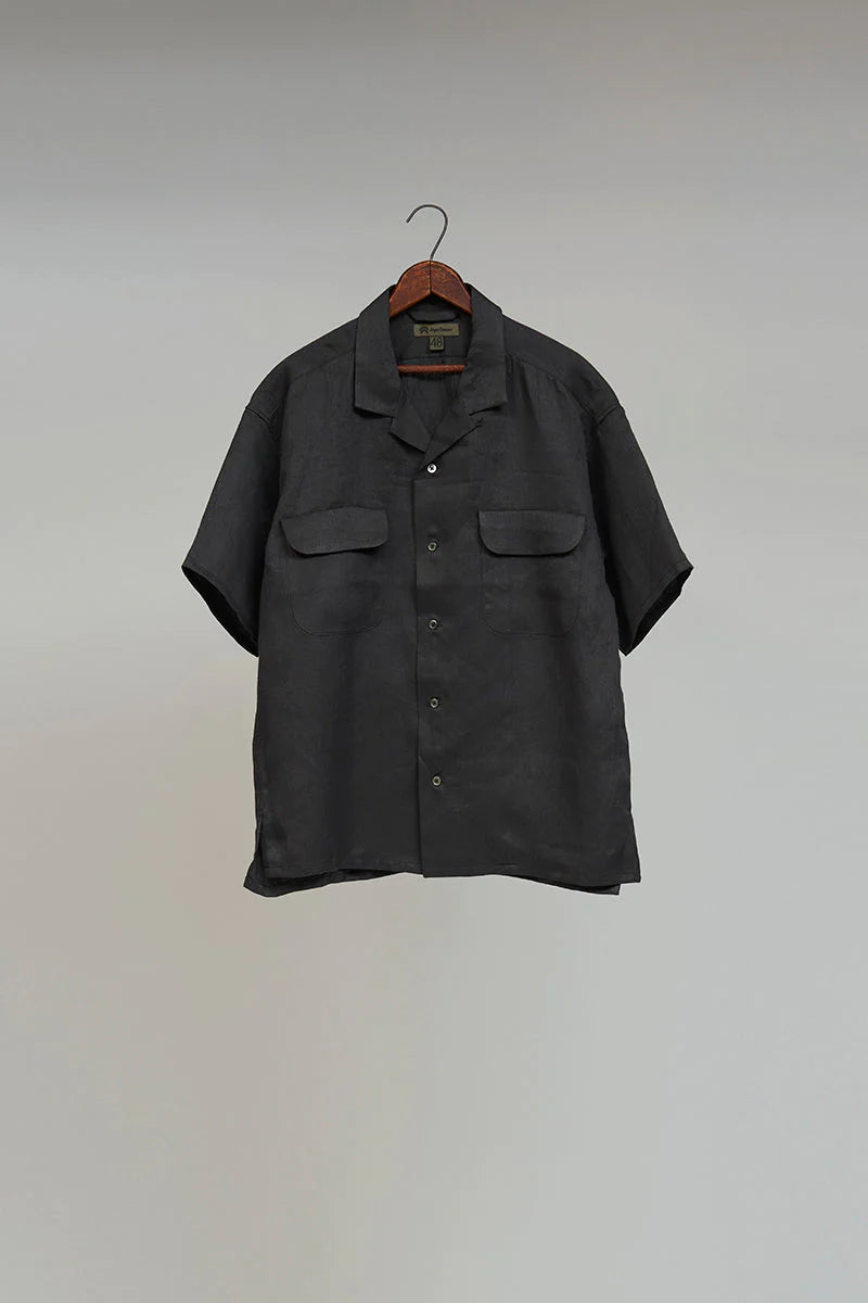 Nigel Cabourn Open Collar Shirt - Linen Twill / OPEN COLLAR SHIRT - LINEN TWILL 15% off
