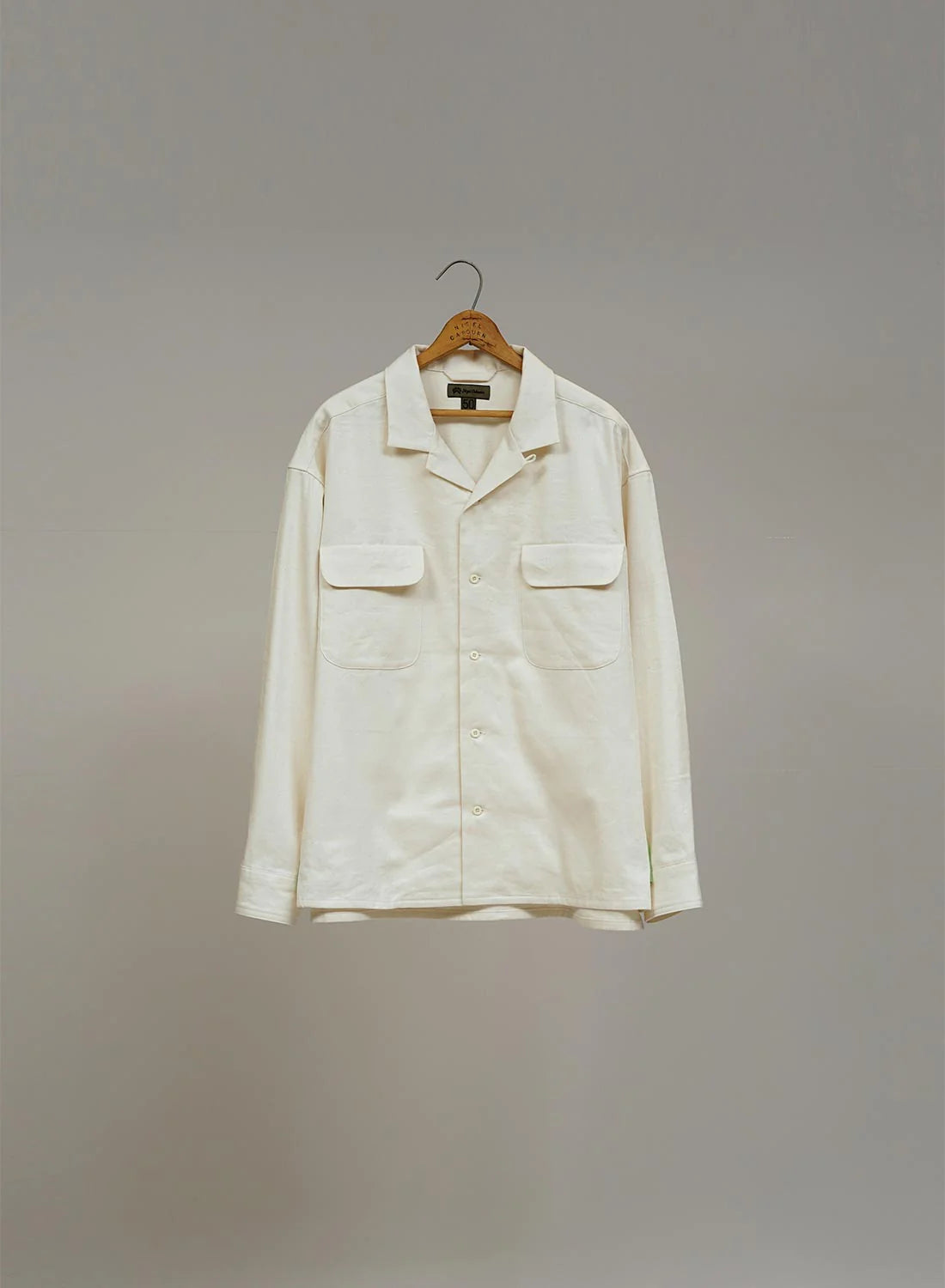 Nigel Cabourn Open Collar Shirt Linen Fleece