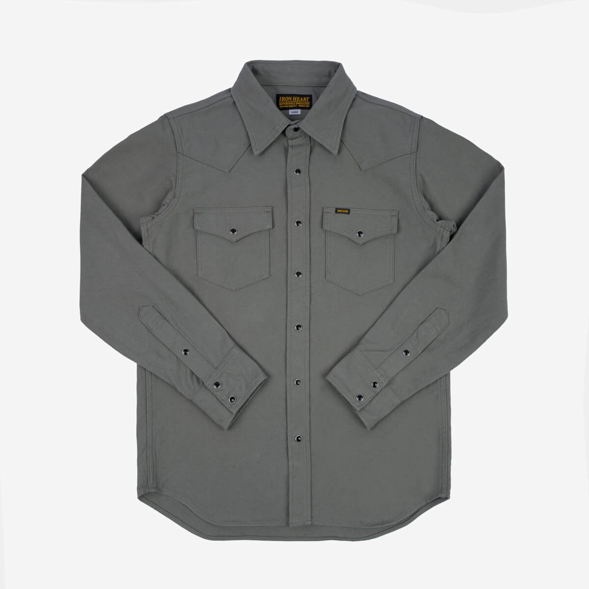 Iron Heart 13oz Military Serge Western Shirt - Grey