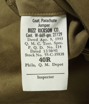 Buzz Ricksons parachute jumper coat 15% off